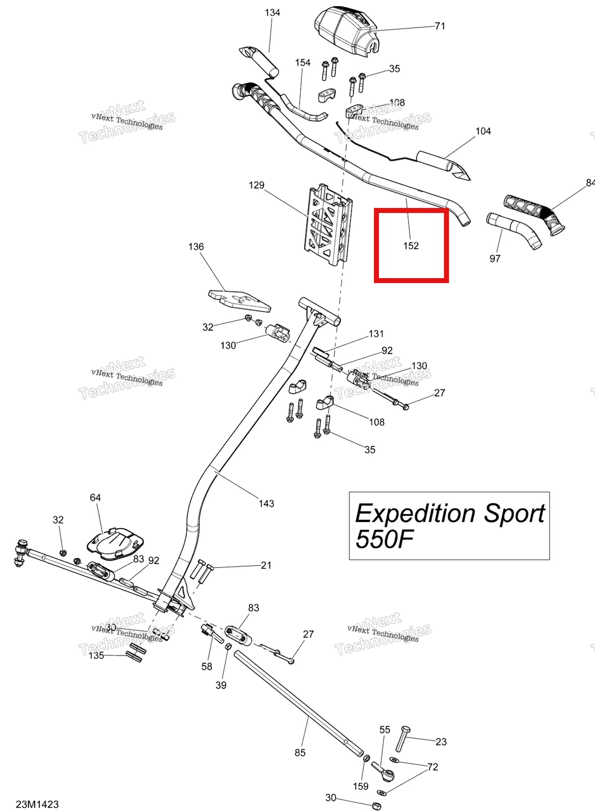 Деталь 506152710 на схеме узла 2014 Ski-Doo EXPEDITION SPORT 550F XP Steering