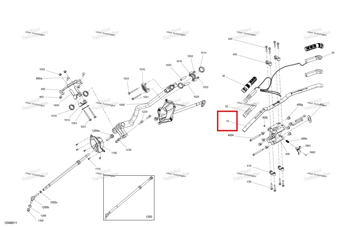 Деталь 506153154 на схеме узла 2022 Ski-Doo RENEGADE 600R E-TEC - X Mechanic - Steering