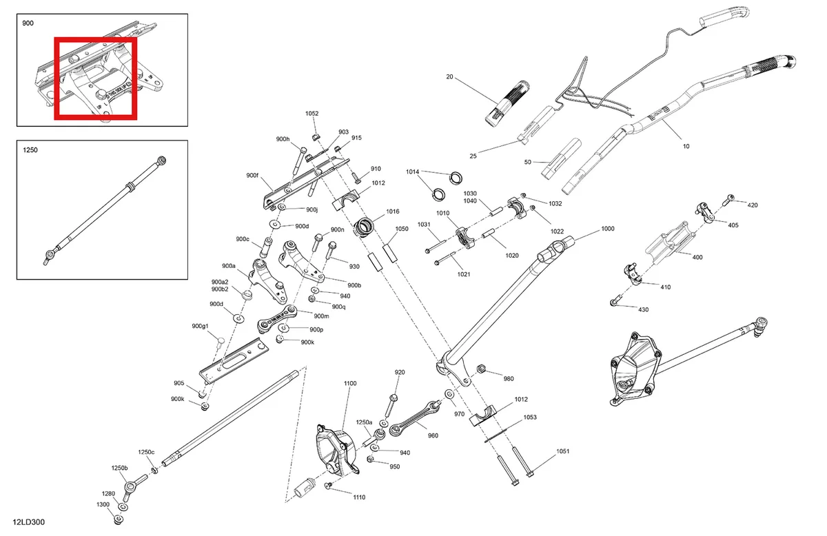 Схема применяемости: Steering Linkages в сборе p Ski-Doo 506153196