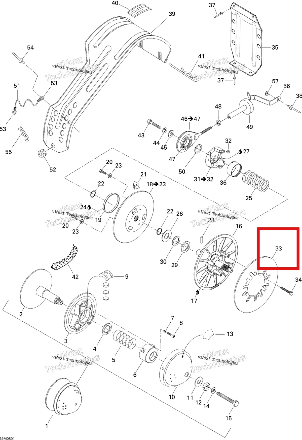 Деталь 507032100 на схеме узла 2005 Ski-Doo Tundra R Pulley System