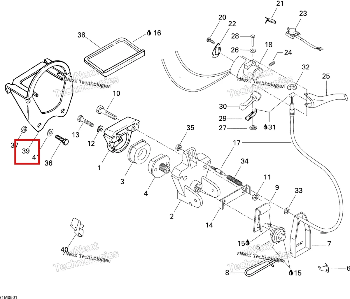 Деталь 507032201 на схеме узла 2005 Ski-Doo Tundra R Brake