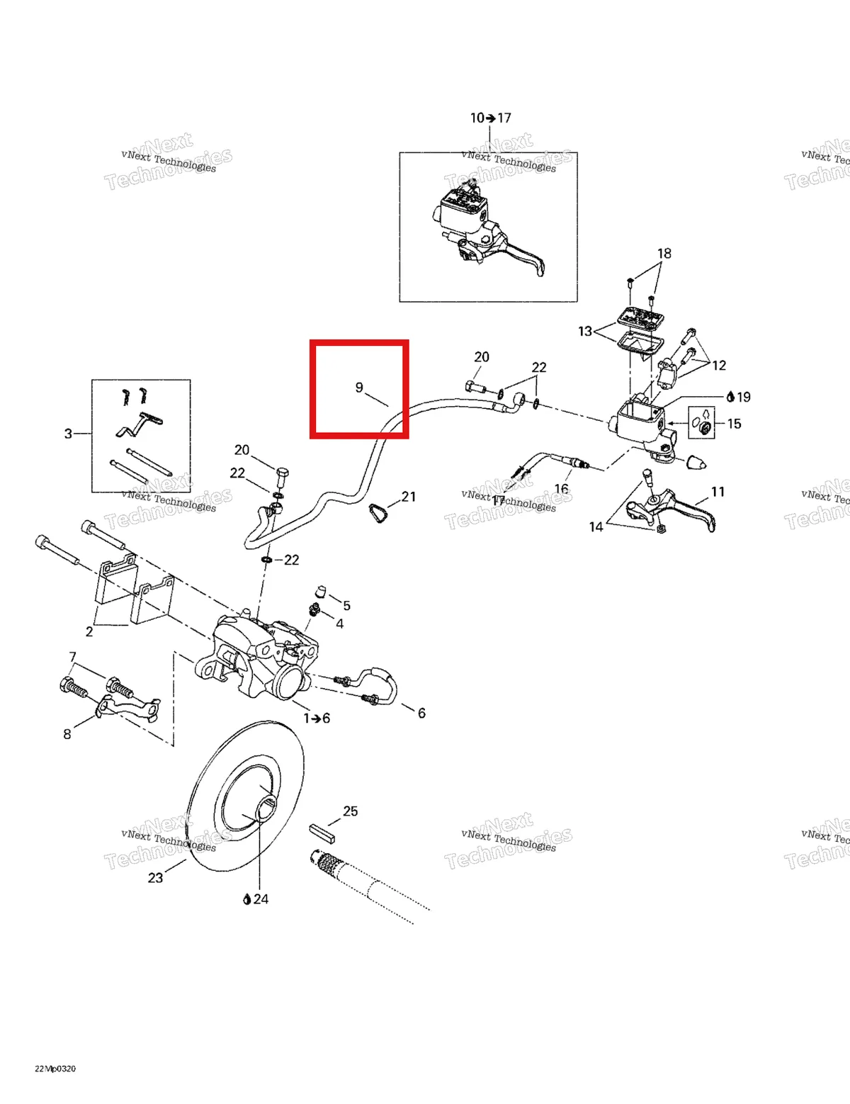 Деталь 507032291 (Шланг) на схеме узла 2003 Ski-Doo MX Z Blair Morgan Special Edition Hydraulic Brake