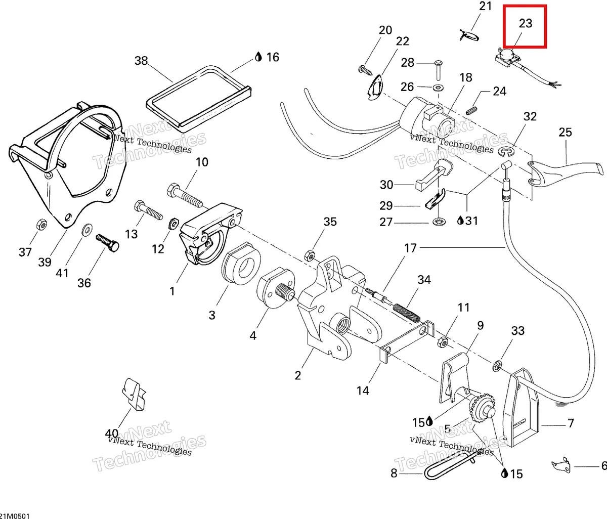 Деталь 507032314 на схеме узла 2005 Ski-Doo Tundra R Brake