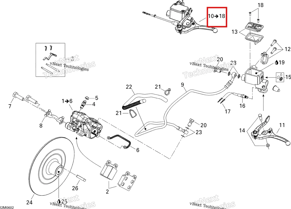 Деталь 507032422 на схеме узла 2006 Ski-Doo GSX 380F Hydraulic Brakes Gsx