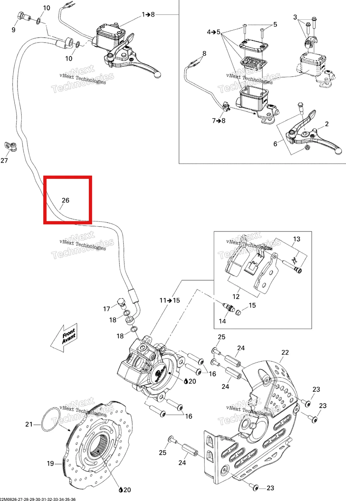 Деталь 507032442 на схеме узла Hydraulic Brakes