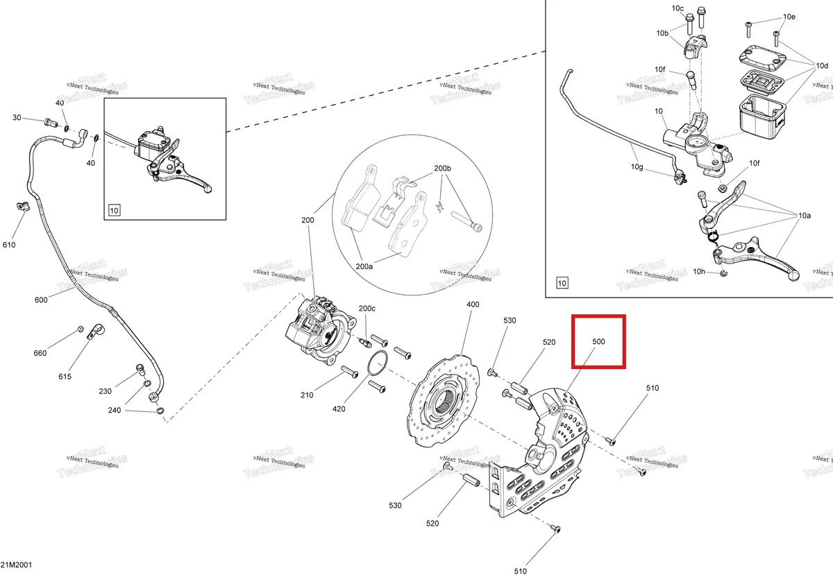Деталь 507032446 (Протектор Диск) на схеме узла 2020 Ski-Doo TUNDRA 600 ACE Brakes - System