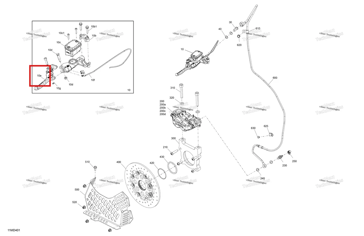 Деталь 507032476 (Рычаг) на схеме узла 2024 Ski-Doo BMRA - RACING 600 RS Mechanic - Brakes