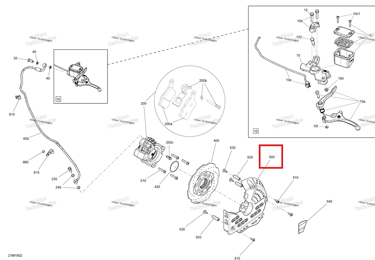 Деталь 507032492 (Протектор Диск) на схеме узла 2019 Ski-Doo TUNDRA 600HO E-TEC Brakes - 600Ho E-Tec