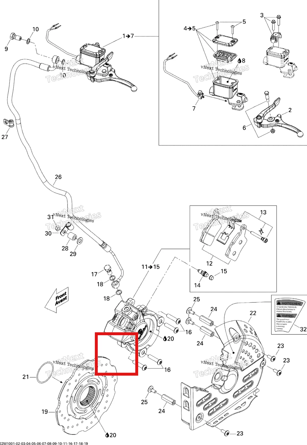 Деталь 507032503 на схеме узла 2010 Ski-Doo GSX SE 1200 Hydraulic Brakes Se