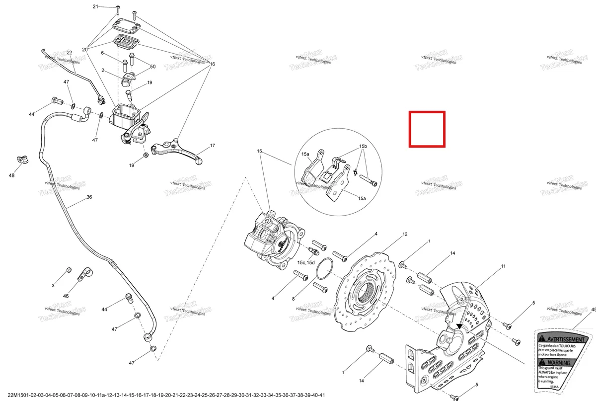 Деталь 507032529 (Master Cylinder AssвЂ™y. Includes 1 To 7) на схеме узла 2015 Ski-Doo EXPEDITION SPORT 600ACE XS154 Hydraulic Brakes