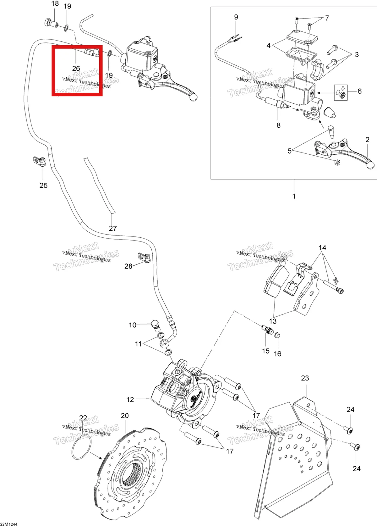 Деталь 507032530 (Шланг) на схеме узла Hydraulic Brakes