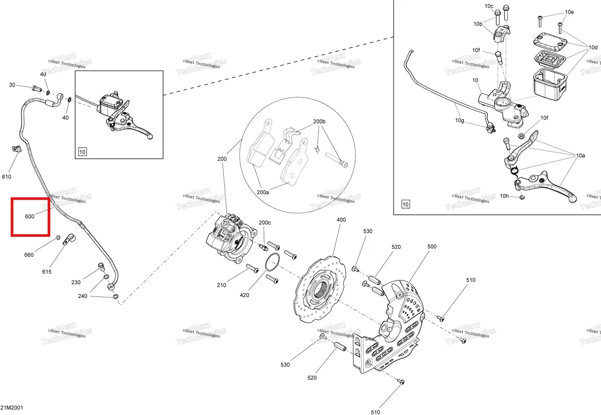 Деталь 507032535 (Шланг) на схеме узла 2020 Ski-Doo TUNDRA 600 ACE Brakes - System