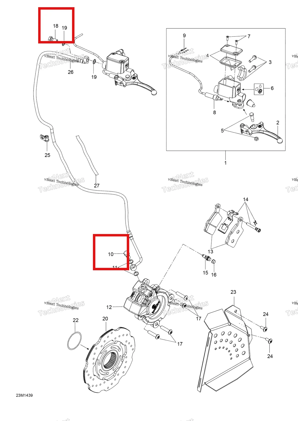 Деталь 507032539 (Болт) на схеме узла 2014 Ski-Doo EXPEDITION LE 600HOE, XU Brakes