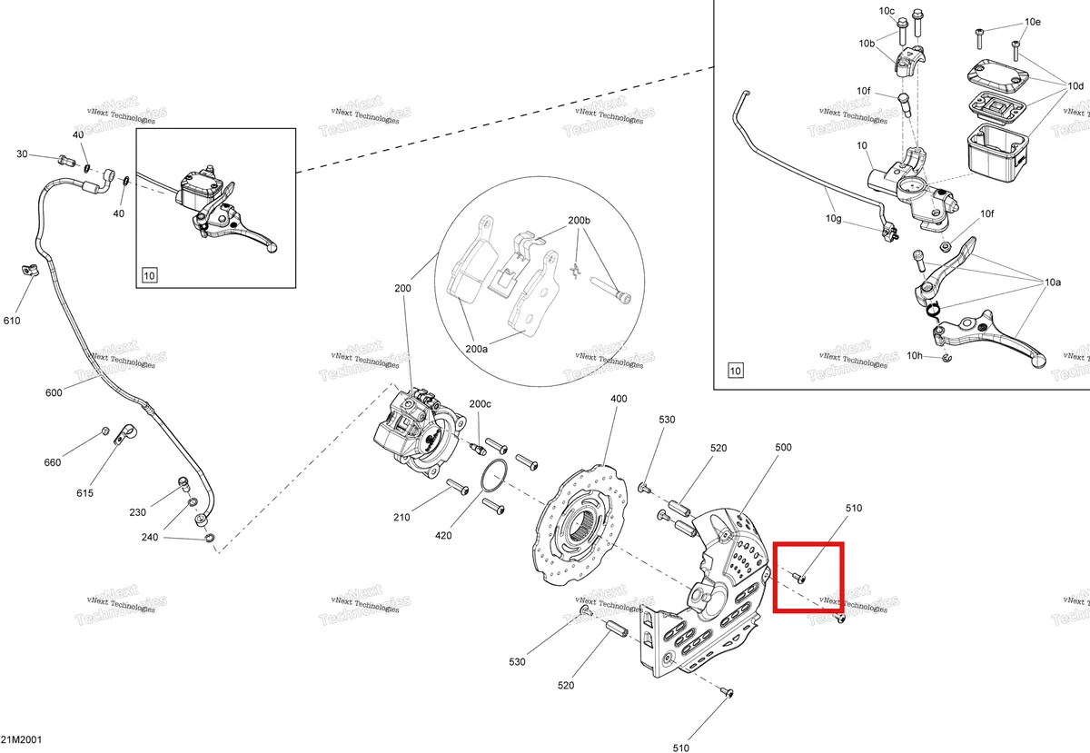 Деталь 507032602 (Деталь Caliper Ass'y. Includes 12 To 16) на схеме узла 2020 Ski-Doo EXPEDITION SPORT 550F Brakes - System