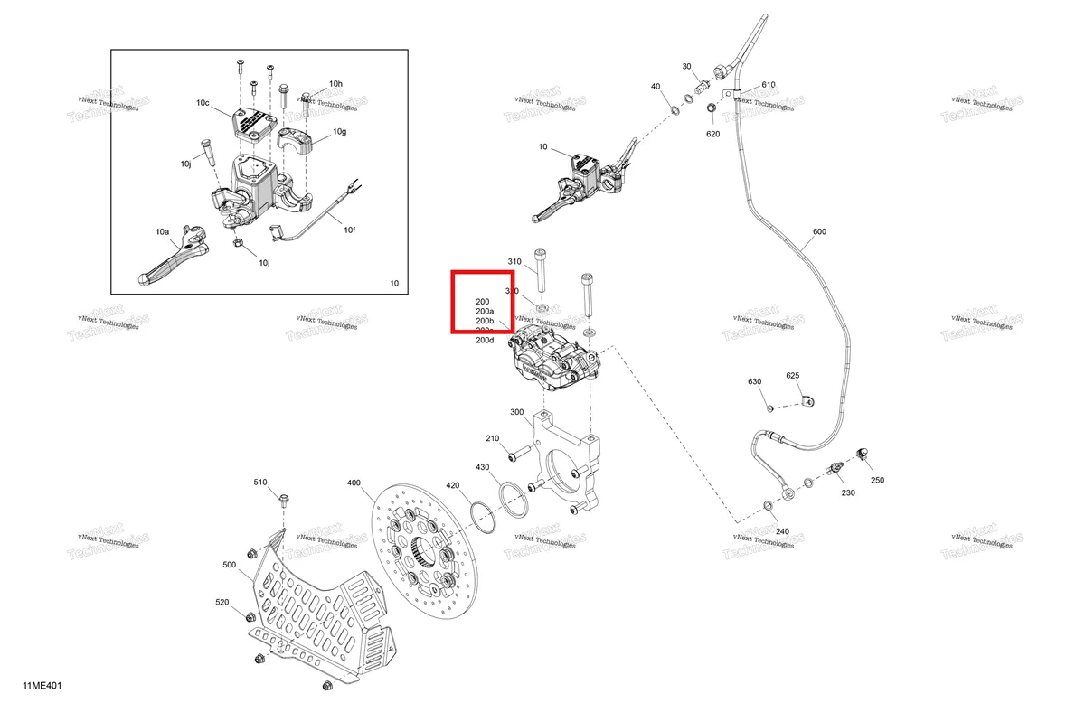 Деталь 507032613 на схеме узла 2025 Ski-Doo MXZ - RACING - 600 RS - BMSA - Neo Yellow Mechanic - Brakes