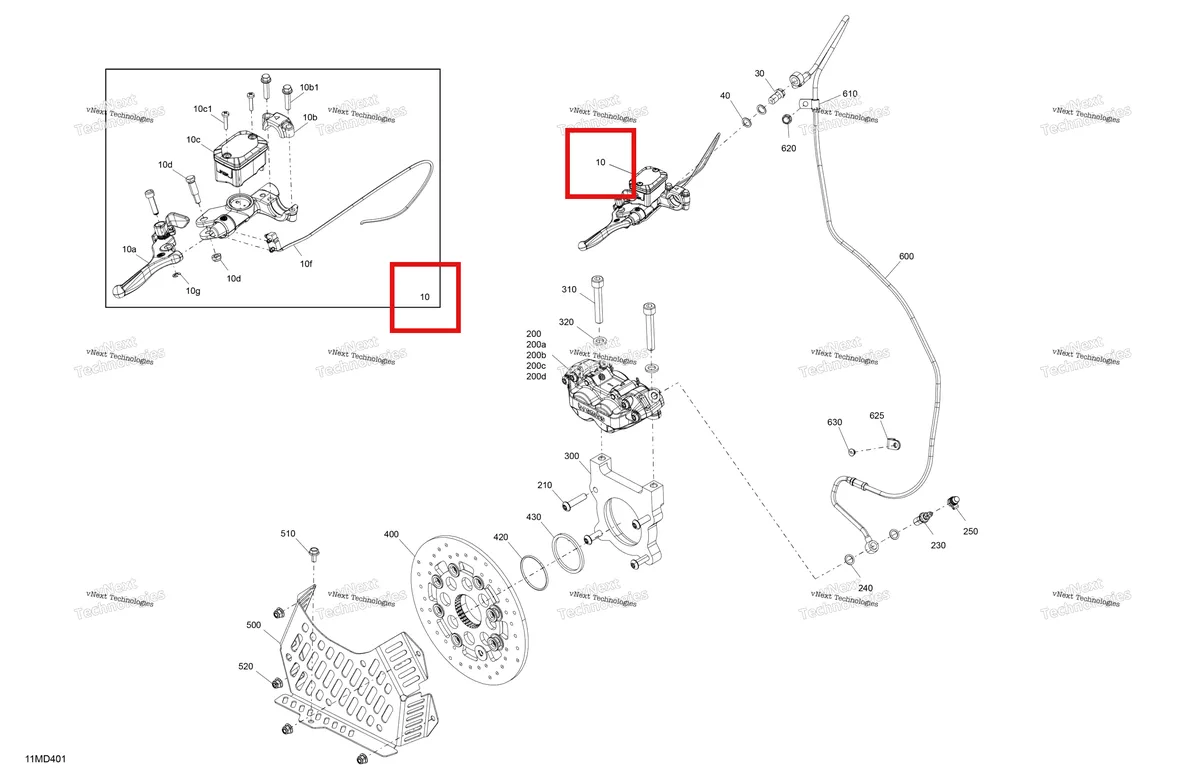 Деталь 507032614 на схеме узла 2024 Ski-Doo BMRA - RACING 600 RS Mechanic - Brakes