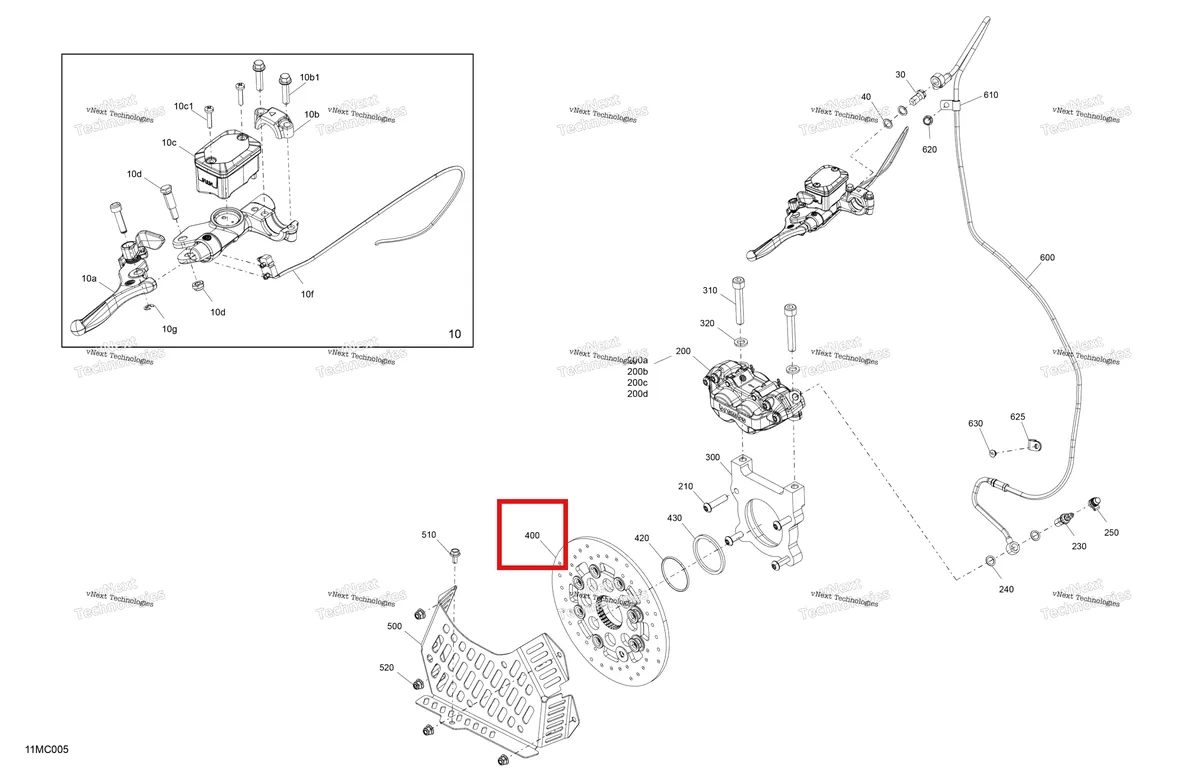 Деталь 507032643 на схеме узла 2023 Ski-Doo MXZ 600RS Mechanic - Brakes