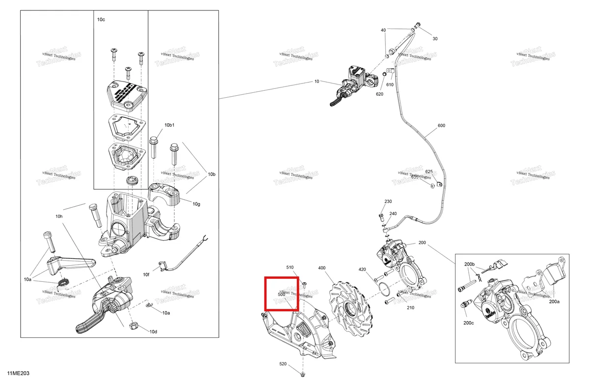 Деталь 507032703 (Диск тормоз защита Ski-Doo Summit 850 E-TEC Turbo R X (2024) (507032703)) на схеме узла 2025 Ski-Doo SUMMIT - 850 E-TEC Turbo R - X with Expert Package - TJSB - Deep Black - 165X16X3P4 Track Mechanic - Brakes