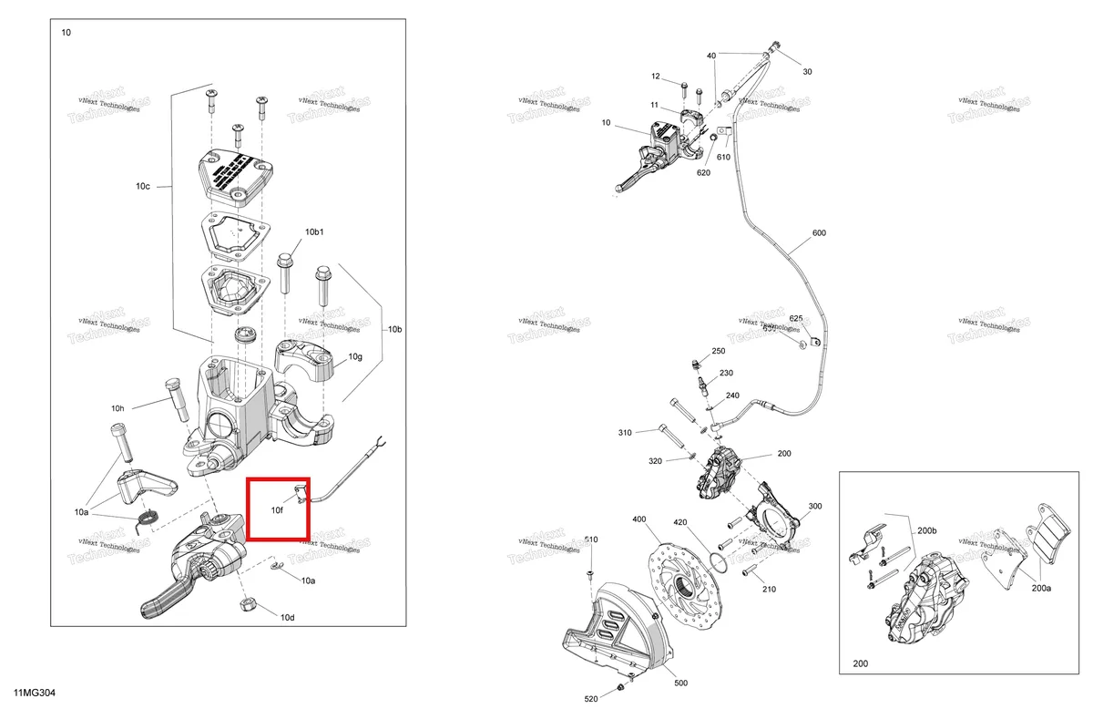 Деталь 507032738 (Micro выключатель Ski-Doo Expedition LE 900 ACE Turbo (2026) (507032738)) на схеме узла 2027 Ski-Doo RENEGADE - X-RS - 900 ACE TURBO R - DAVP - Circuit Yellow - 15X137X1.5IR Track Mechanic - Brakes