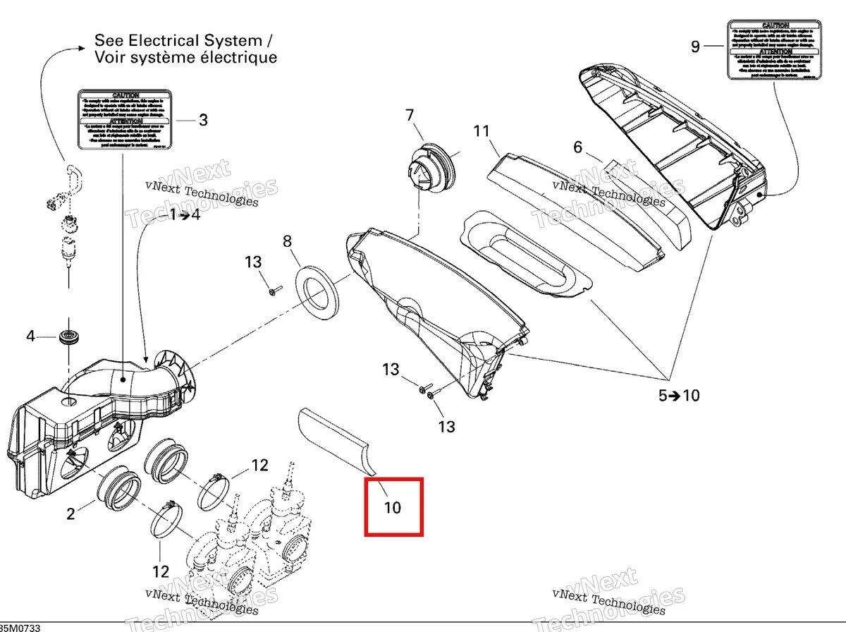 Деталь 508000326 (Пена) на схеме узла 2007 Ski-Doo MX Z 440X Racing Air Intake System