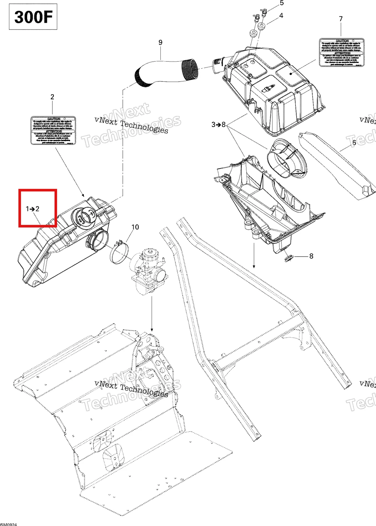 Деталь 508000401 (Деталь Primary Chamber Ass'y. Includes 1 To 2) на схеме узла 2009 Ski-Doo Skandic Tundra Air Intake System