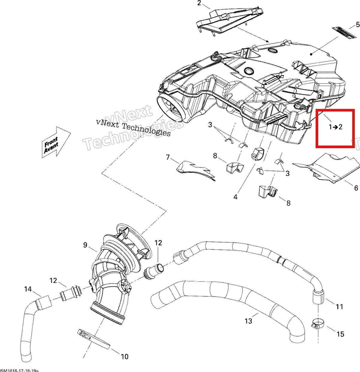 Схема применяемости: Ведомый вариатор Chamber в сборе включает 1 to 2 Ski-Doo GTX LE 1200 4-TEC (2009) (508000544)