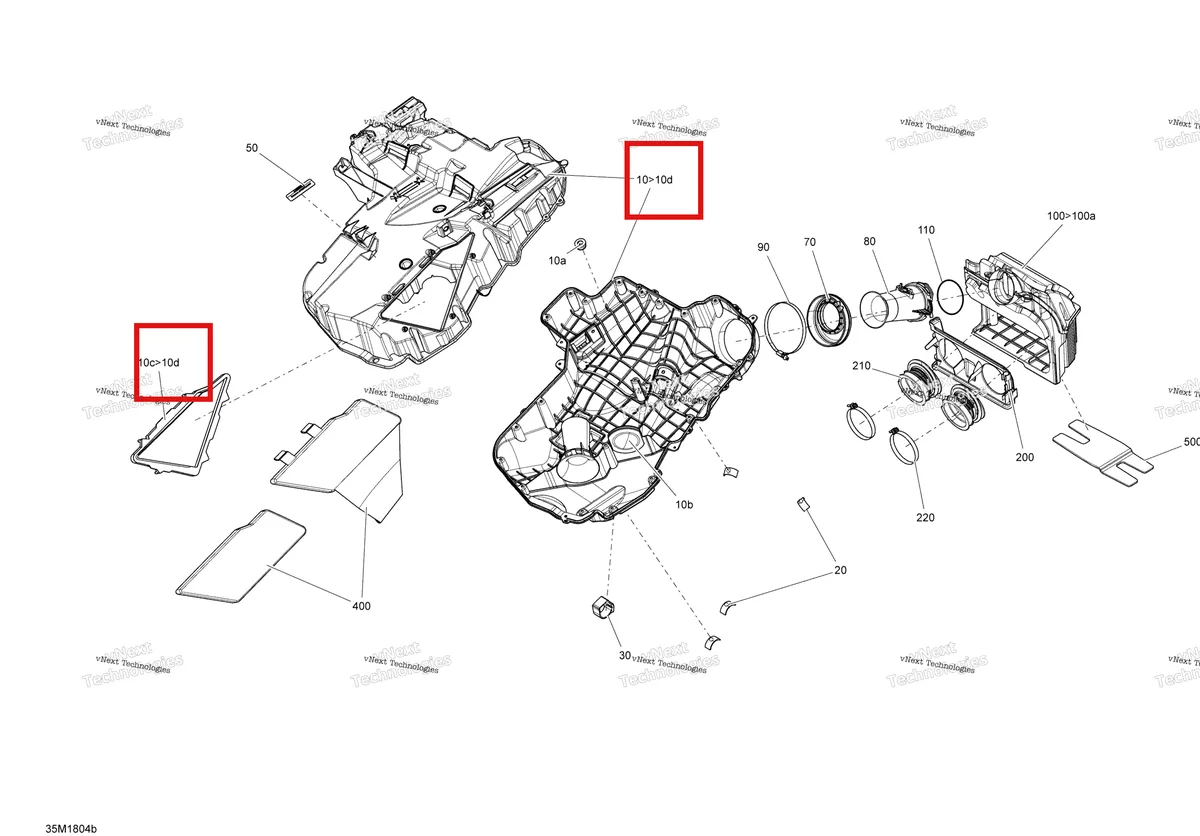 Деталь 508000546 на схеме узла 2018 Ski-Doo TUNDRA 600HO E-TEC Air Intake Tundra - 600Ho E-Tec