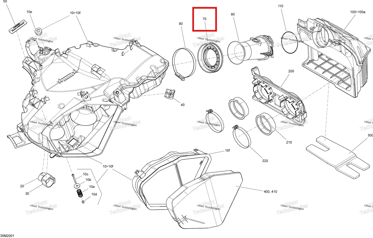 Деталь 508000567 (чехол) на схеме узла 2020 Ski-Doo SUMMIT 600 CARB Engine - Air Intake