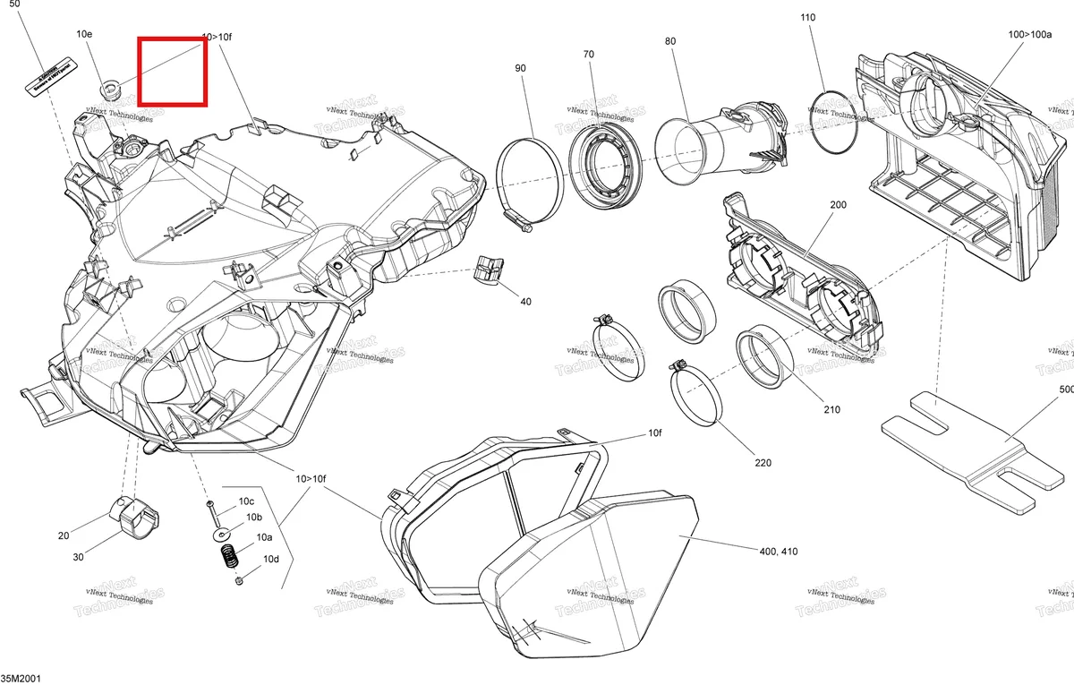 Деталь 508000574 (Уплотнитель резиновый) на схеме узла 2020 Ski-Doo MXZ 600 CARB Engine - Air Intake