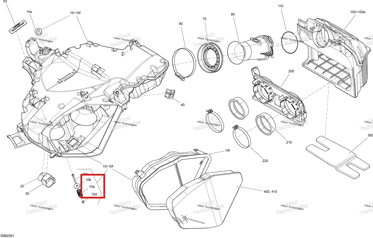 Деталь 508000576 (Пружина) на схеме узла 2020 Ski-Doo SUMMIT 600 CARB Engine - Air Intake