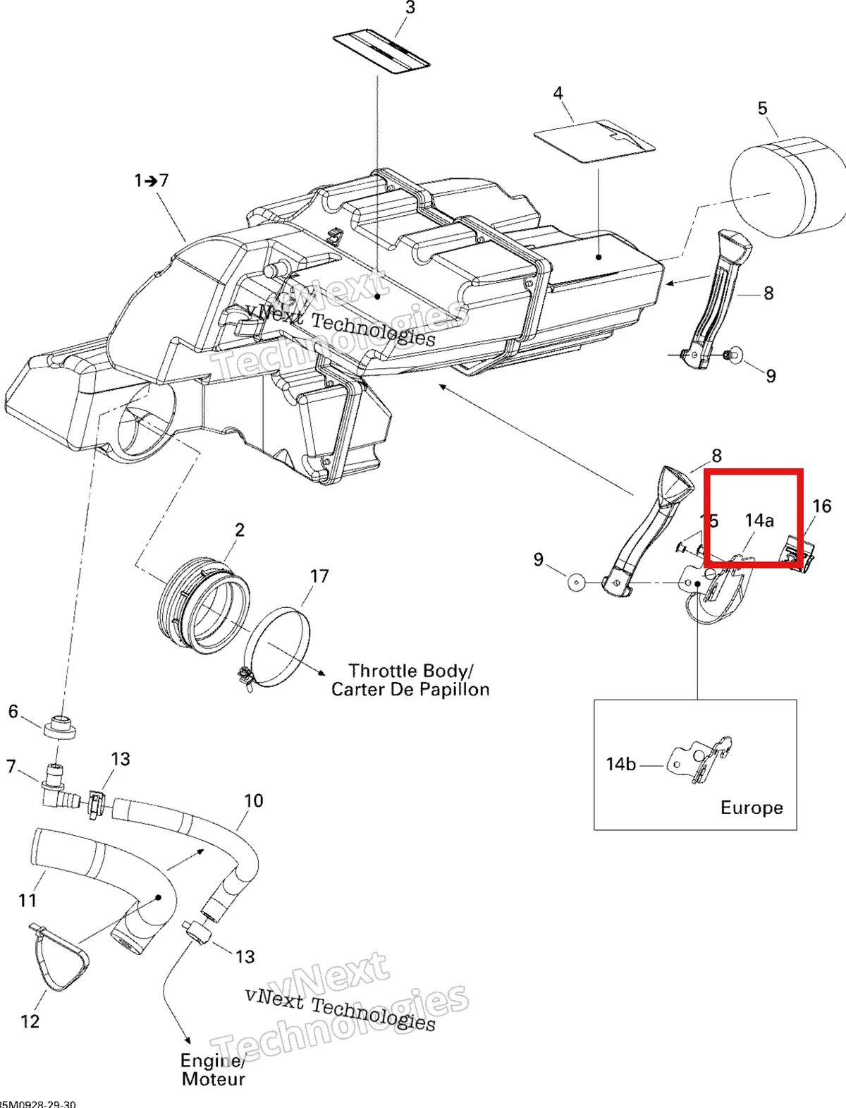Деталь 508000584 (Деталь Support. Adventure) на схеме узла 2009 Ski-Doo Legend Touring Air Intake System