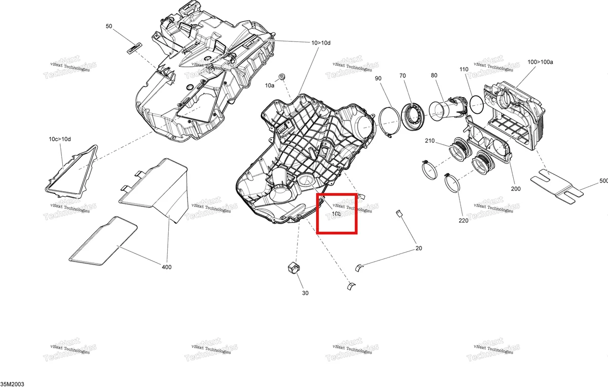 Деталь 508000590 (Крышка) на схеме узла 2020 Ski-Doo TUNDRA 600HO E-TEC Engine - Air Intake