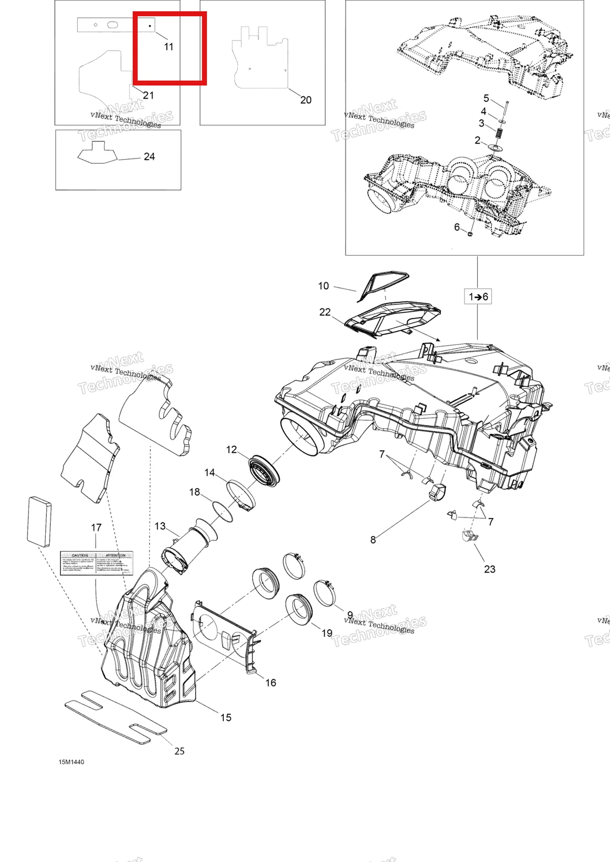 Деталь 508000618 (Светоотражающие Лист) на схеме узла 2014 Ski-Doo EXPEDITION SE 600HOE, XU Air Intake System