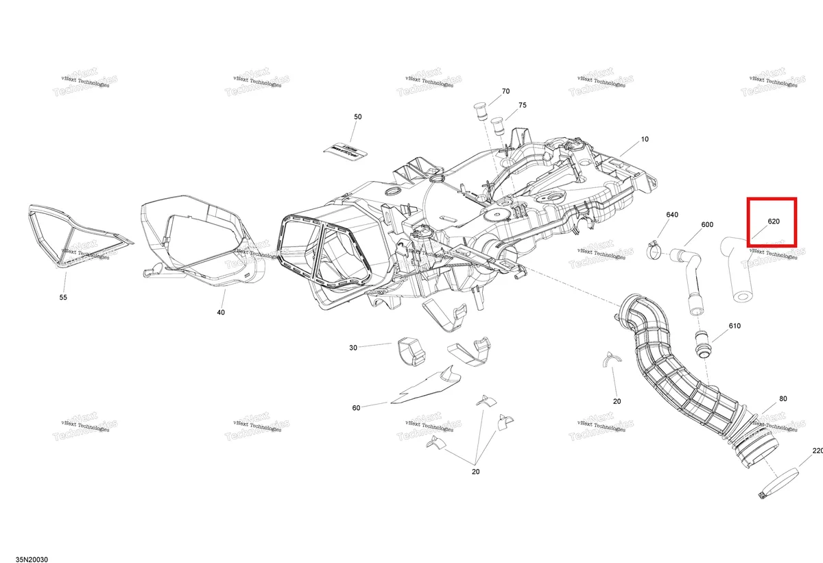 Деталь 508000648 (Изол. Пробка) на схеме узла 2020 Ski-Doo SKANDIC WT 900 ACE Engine - Air Intake