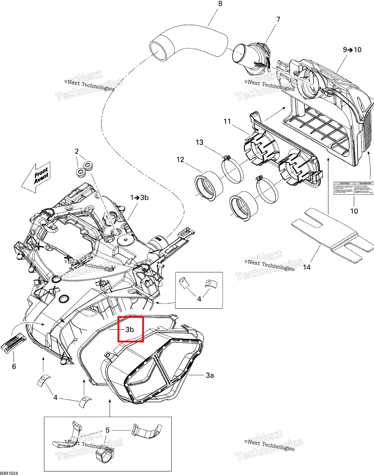 Деталь 508000682 на схеме узла 2010 Ski-Doo Skandic Tundra, STD, SPORT, LT Air Intake System