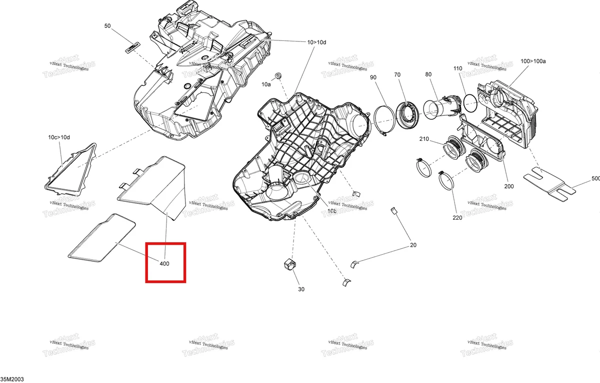 Деталь 508000698 на схеме узла 2020 Ski-Doo TUNDRA 600HO E-TEC Engine - Air Intake