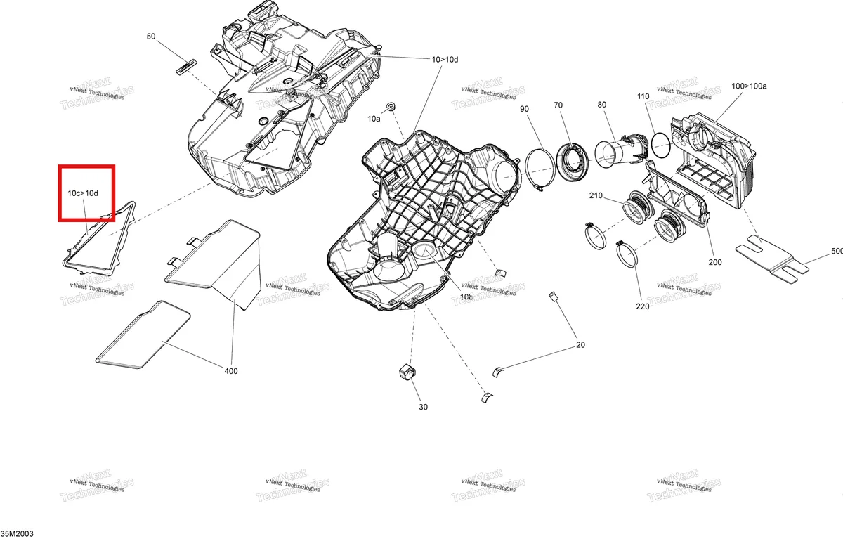 Деталь 508000700 на схеме узла 2020 Ski-Doo TUNDRA 600HO E-TEC Engine - Air Intake