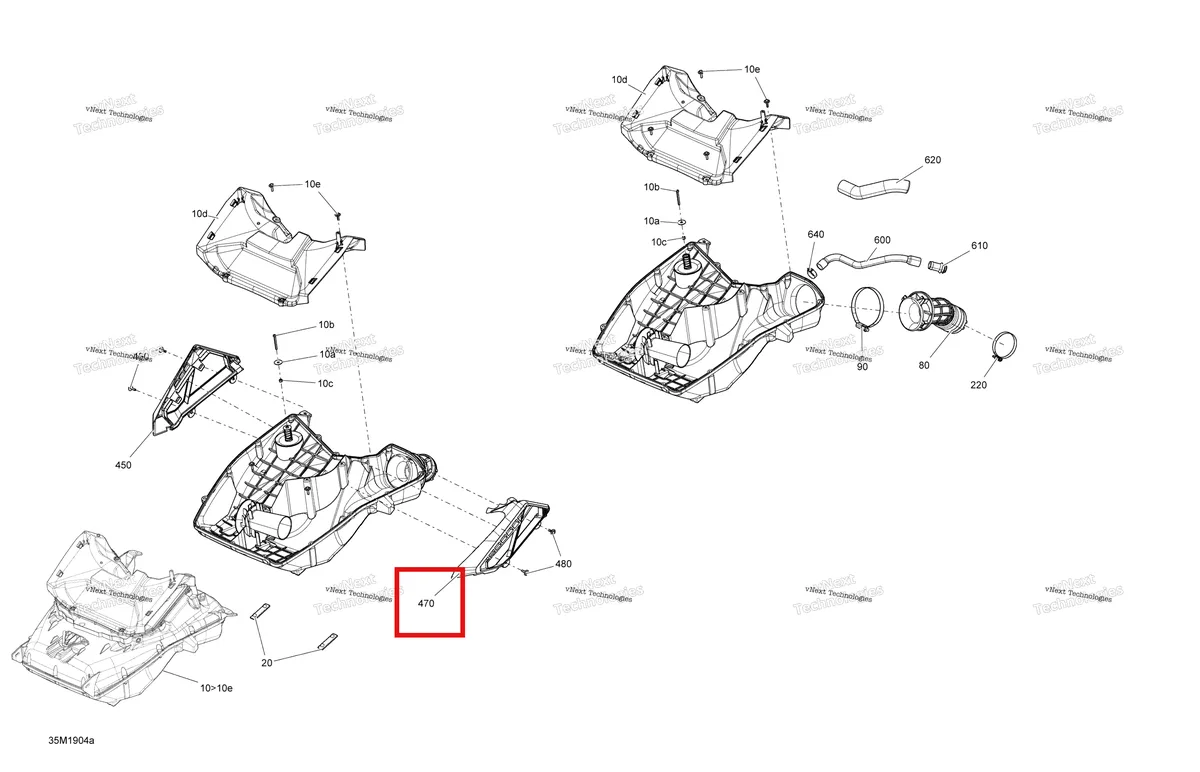 Деталь 508000731 (Деталь Lh Air Filter) на схеме узла 2019 Ski-Doo RENEGADE 600 ACE Air Intake - 600 Ace