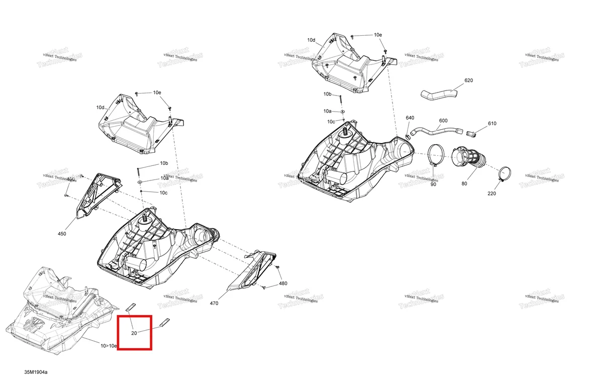 Деталь 508000744 (Стопор) на схеме узла 2019 Ski-Doo RENEGADE 600 ACE Air Intake - 600 Ace