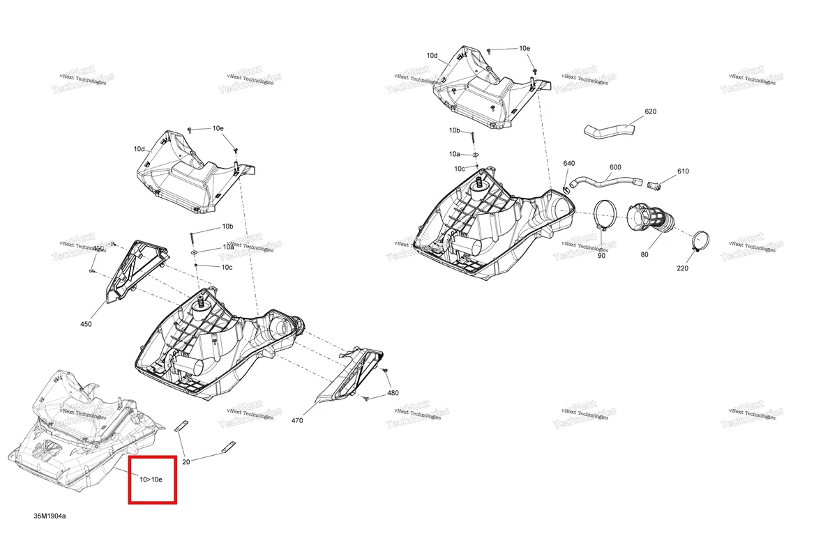 Деталь 508000747 на схеме узла 2019 Ski-Doo RENEGADE 600 ACE Air Intake - 600 Ace