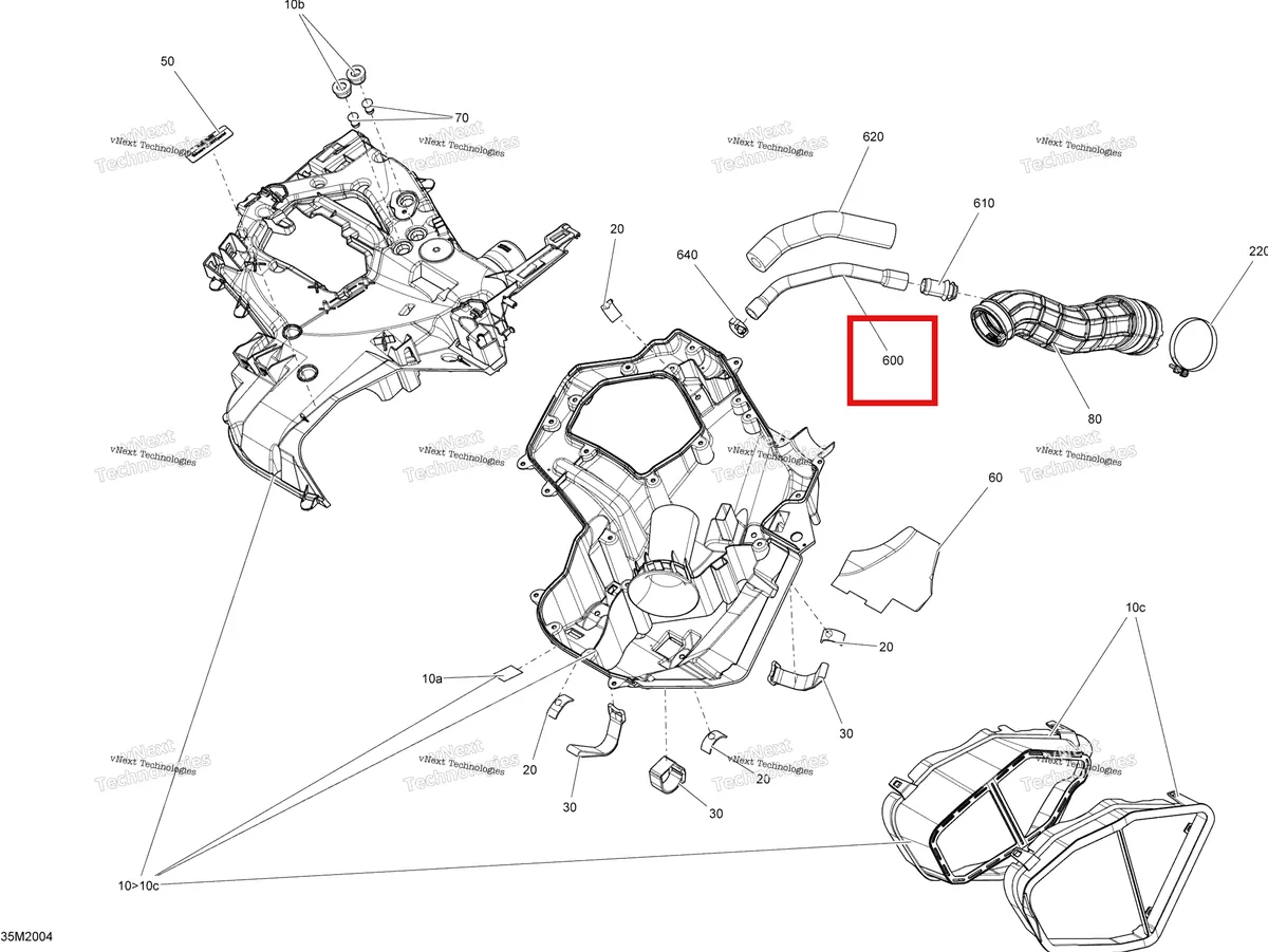 Деталь 508000774 (Деталь Vent. Hose) на схеме узла 2020 Ski-Doo TUNDRA 600 ACE Engine - Air Intake