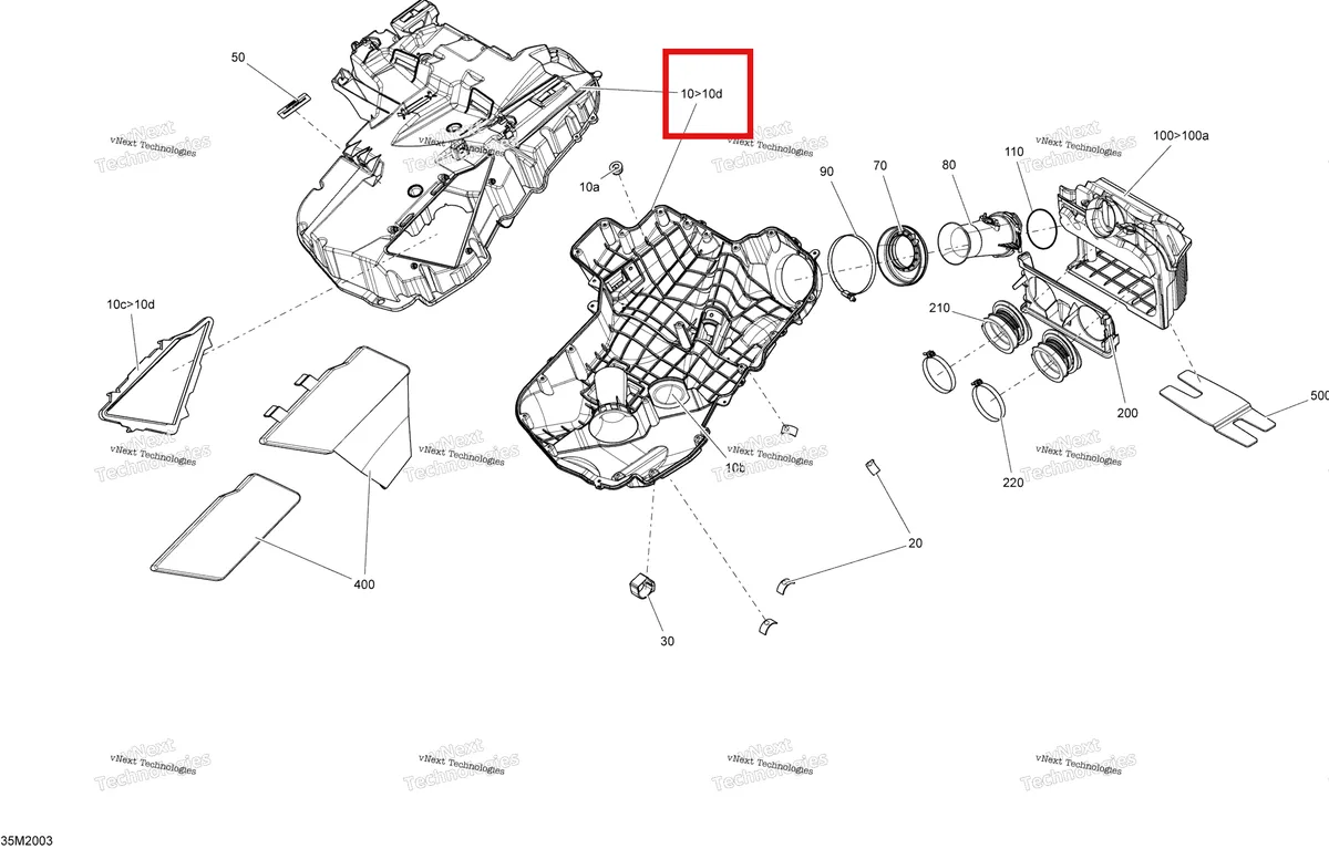 Деталь 508000780 на схеме узла 2020 Ski-Doo TUNDRA 600HO E-TEC Engine - Air Intake