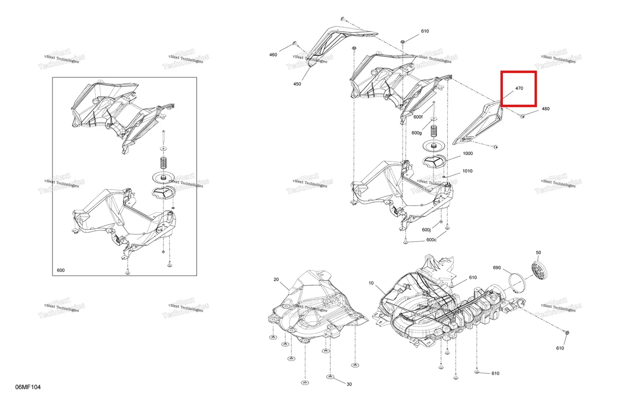 Деталь 508000807 на схеме узла 2026 Ski-Doo SKANDIC - SE - 600R E -TEC - AUTB - Catalyst Gray - 24X154X1.5CST Track Engine - Air Intake