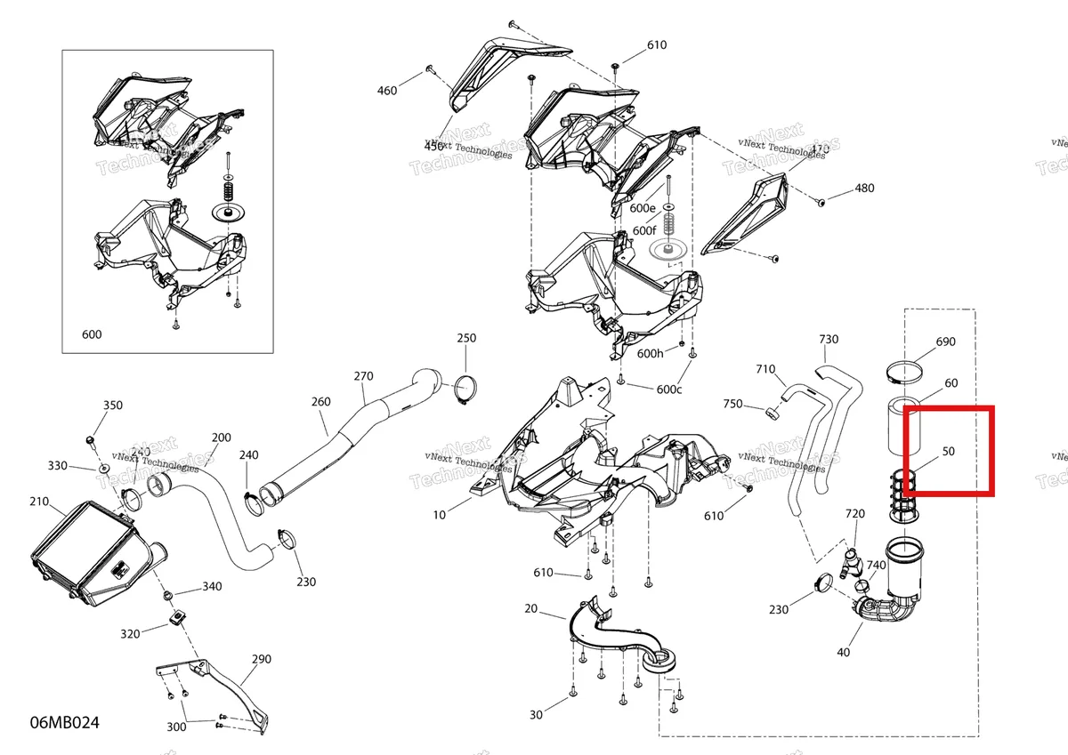 Деталь 508000868 на схеме узла Engine - Air Intake