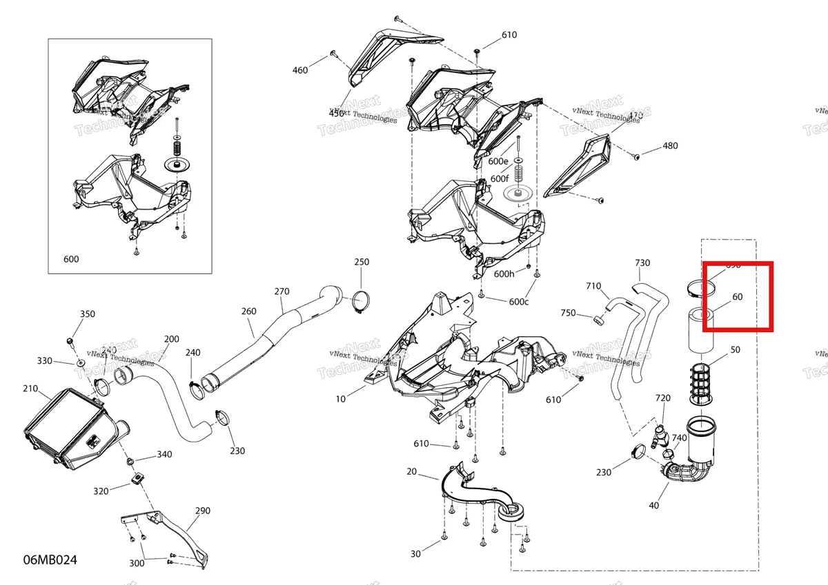 Деталь 508000869 на схеме узла Engine - Air Intake