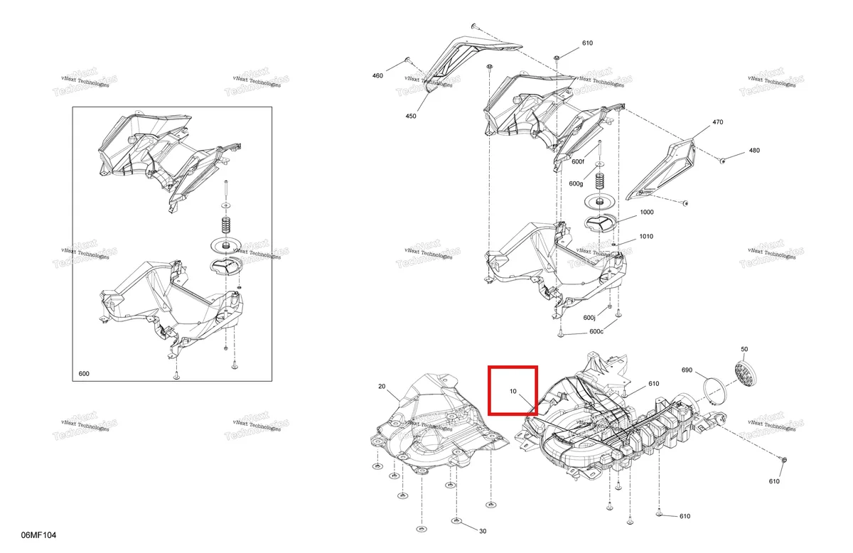 Деталь 508000874 на схеме узла 2026 Ski-Doo SKANDIC - SE - 600R E -TEC - AUTB - Catalyst Gray - 24X154X1.5CST Track Engine - Air Intake