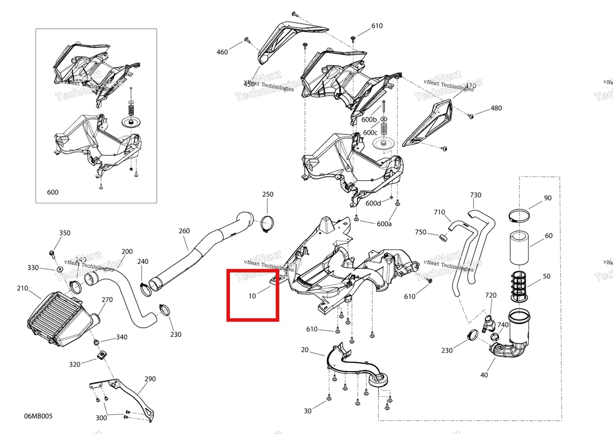 Деталь 508000886 на схеме узла Engine - Air Intake