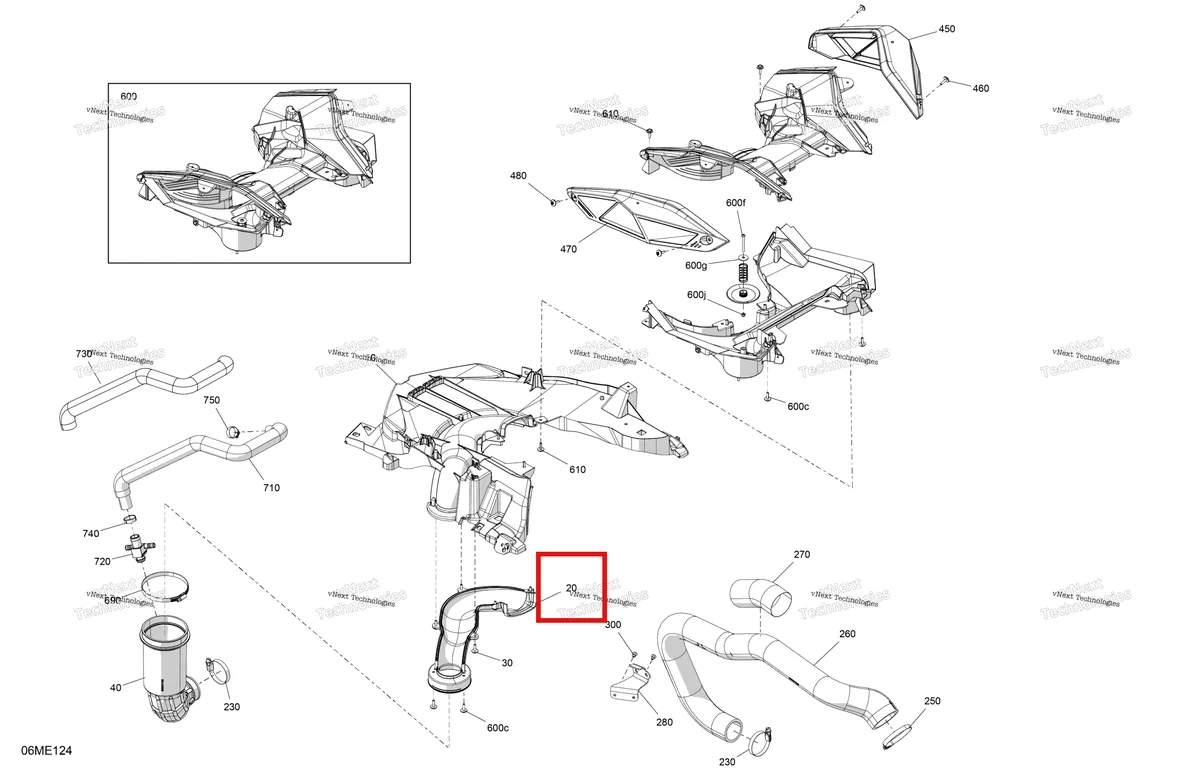 Деталь 508000887 на схеме узла 2025 Ski-Doo EXPEDITION - 900 ACE TURBO - SE - AFSA - Deep Black - 154X20X1.5ICST Track Engine - Air Intake