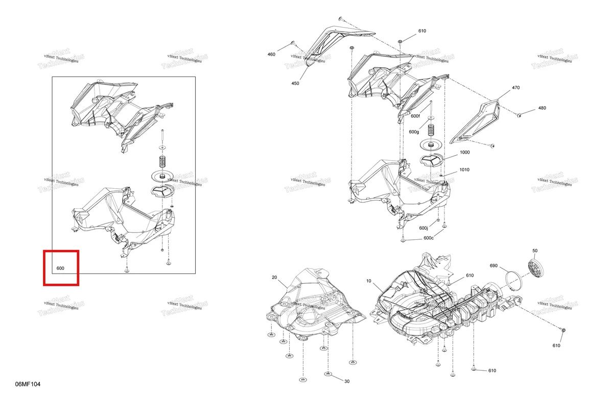 Деталь 508000915 на схеме узла 2026 Ski-Doo SKANDIC - SE - 600R E -TEC - AUTB - Catalyst Gray - 24X154X1.5CST Track Engine - Air Intake