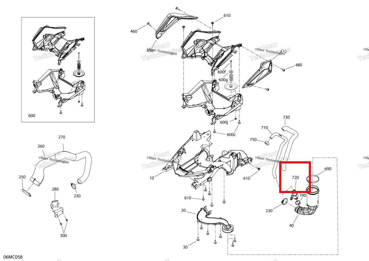 Деталь 508000946 на схеме узла 2023 Ski-Doo RENEGADE 900 ACE TURBO - ADRENALINE Engine - Air Intake